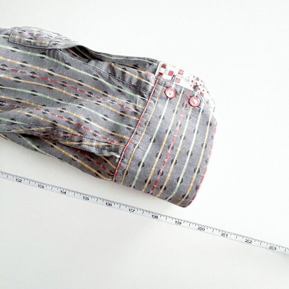 Robert Graham Mens Striped Long Sleeve Casual Shirt Button Multicolour Cotton XL - Picture 7 of 8